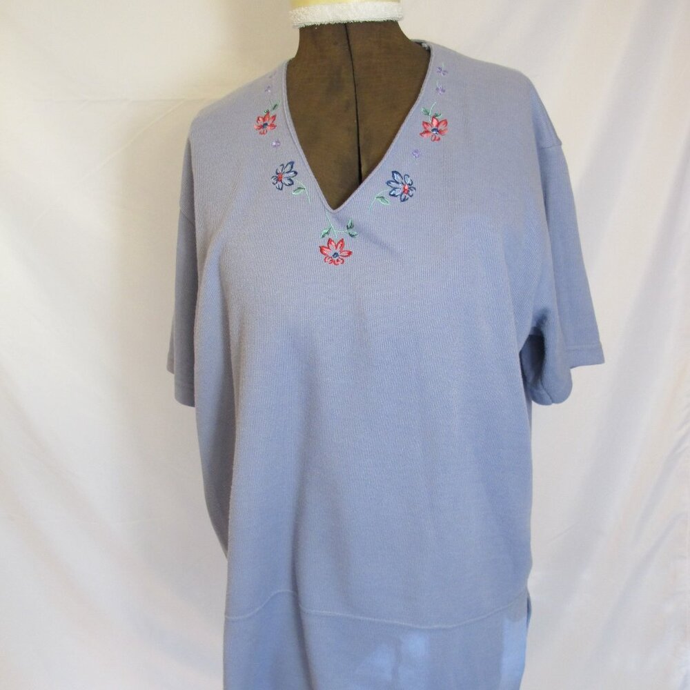 Frazier Lawrence blue sweater with embroidered detail XL